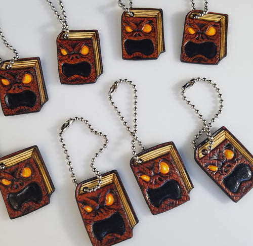 Necronomicon Leather Art Tags