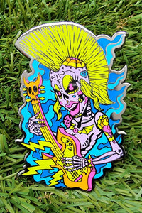 Rock Goddess, a Day of the Dead Hard Enamel Pin