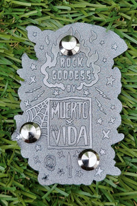 Rock Goddess, a Day of the Dead Hard Enamel Pin