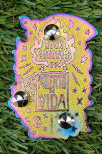 Rock Goddess, a Day of the Dead Hard Enamel Pin