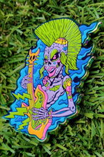 Load image into Gallery viewer, Rock Goddess, a Day of the Dead Hard Enamel Pin