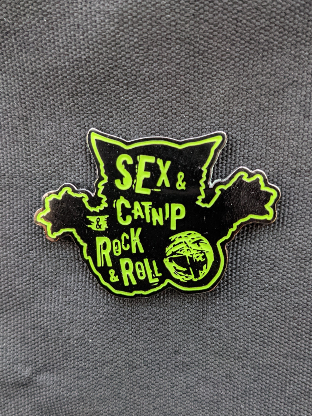 Sex & Catnip & Rock n Roll Enamel Pin